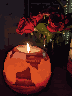 Processed rose with candle
