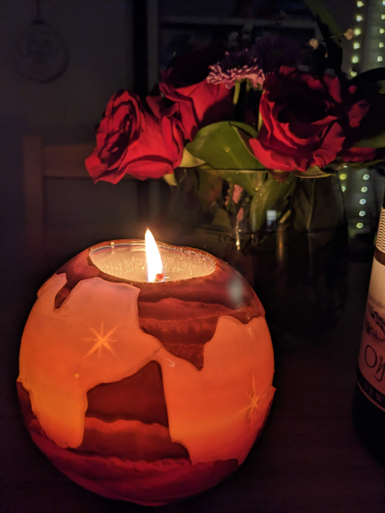 Original rose with candle